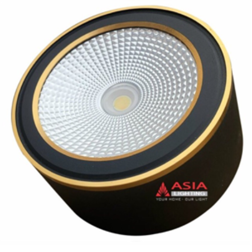 ĐÈN TRẦN NỔI VỎ ĐEN THÂN NGẮN VIỀN VÀNG - 10W - 3 MÀU