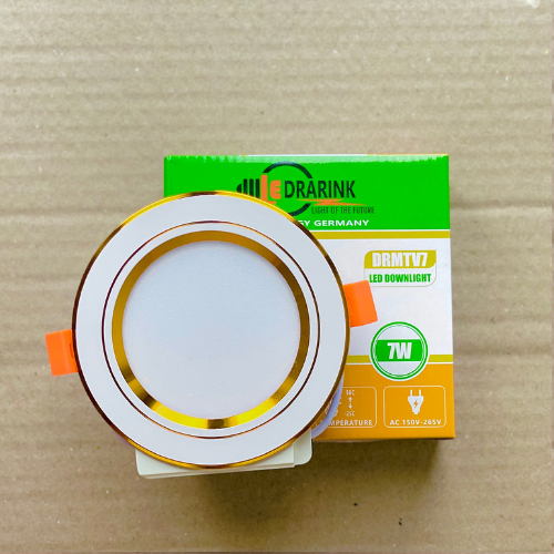 ĐÈN ÂM TRẦN MẶT VÀNG 7W - D90 - 3 MÀU