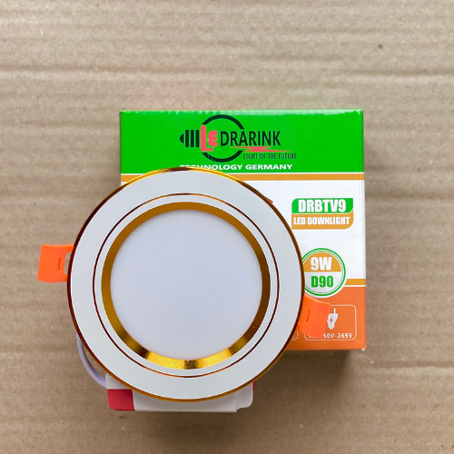 ÂM TRẦN 9W - D90 - VIỀN VÀNG - 3 MÀU