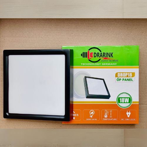 Ốp Nổi Vuông 18W Viền Đen 3 Chế Độ Màu
