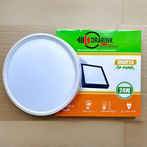 Ốp Nổi Tròn 24W Viền Trắng 1 Chế Độ Màu ( Trắng/ Vàng)