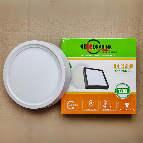 Ốp Nổi Tròn 12W Viền Trắng 1 Chế Độ Màu ( Trắng/ Vàng)