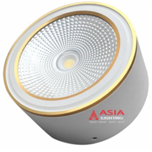 ĐÈN TRẦN NỔI VỎ TRẮNG THÂN NGẮN VIỀN VÀNG - 10W - 1 MÀU