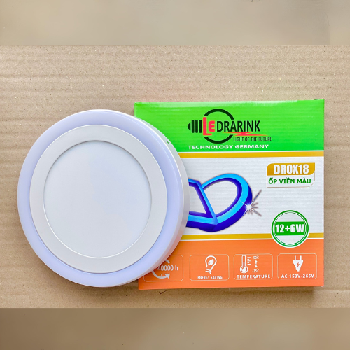 ỐP NỔI TRÒN VIỀN XANH DƯƠNG (12+6)W