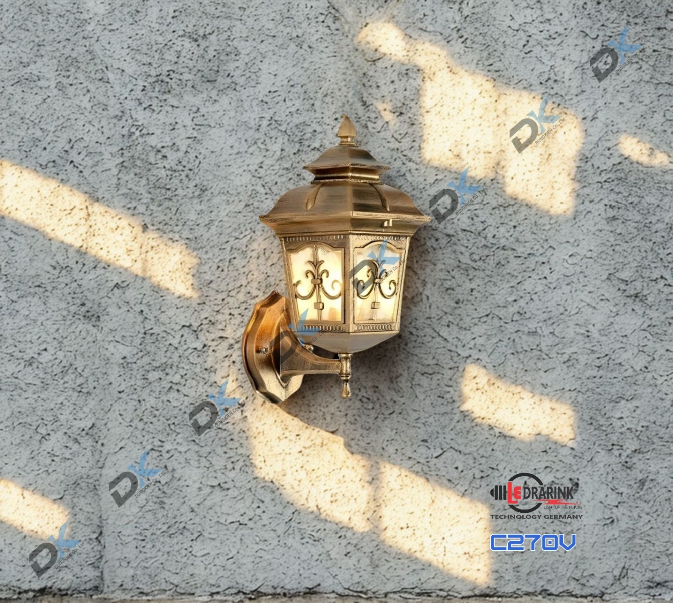 Đèn chùa gắn tường 270 màu đồng