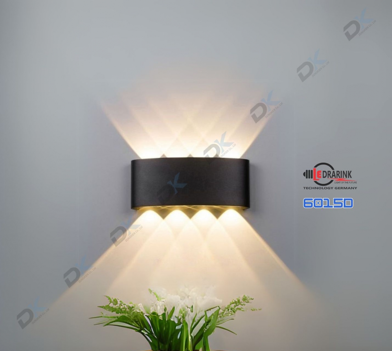       Đèn hắt tia 6015 nhựa (8 tia) vỏ đen Drarink