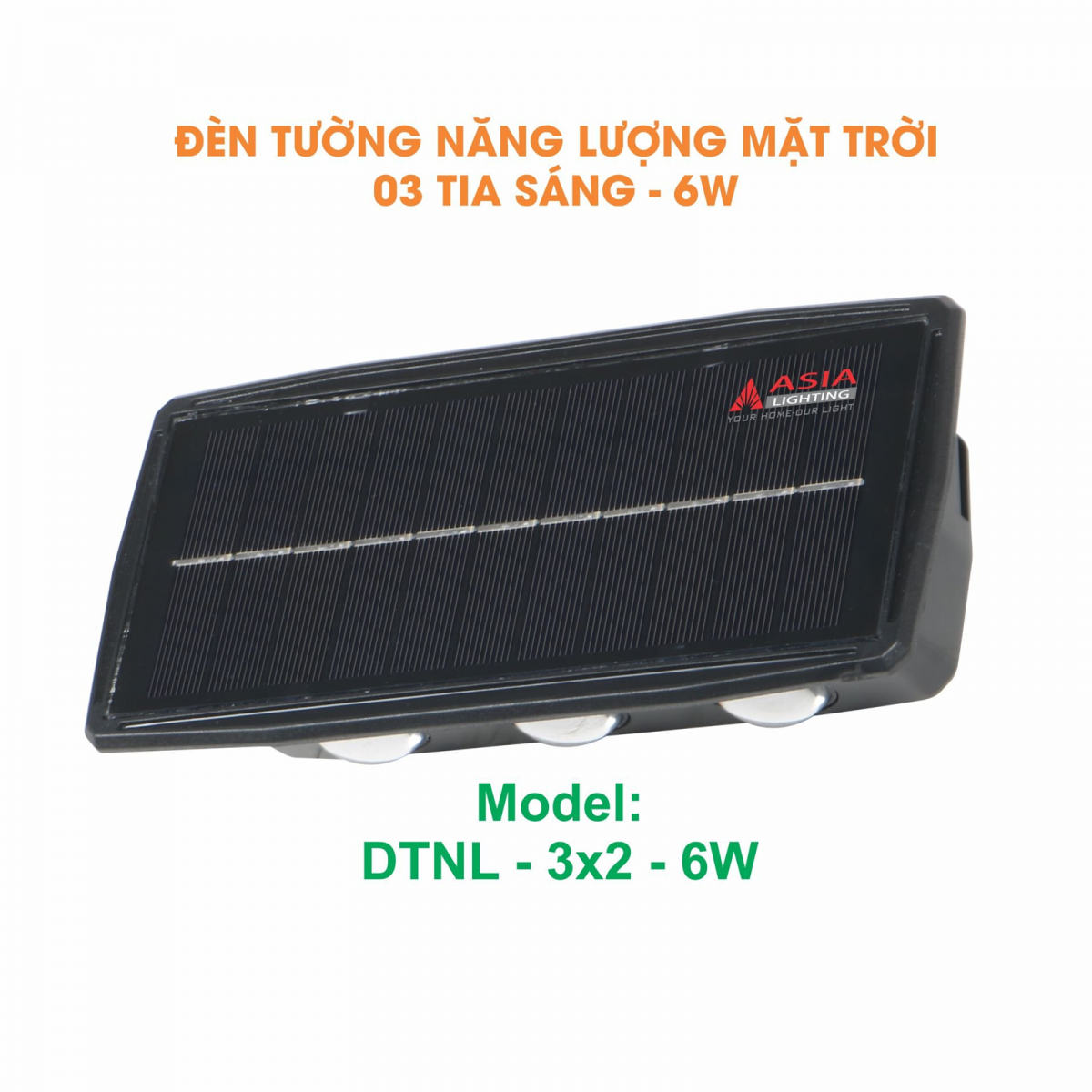 ĐÈN TƯỜNG NĂNG LƯỢNG MẶT TRỜI 3 TIA SÁNG - 6W
