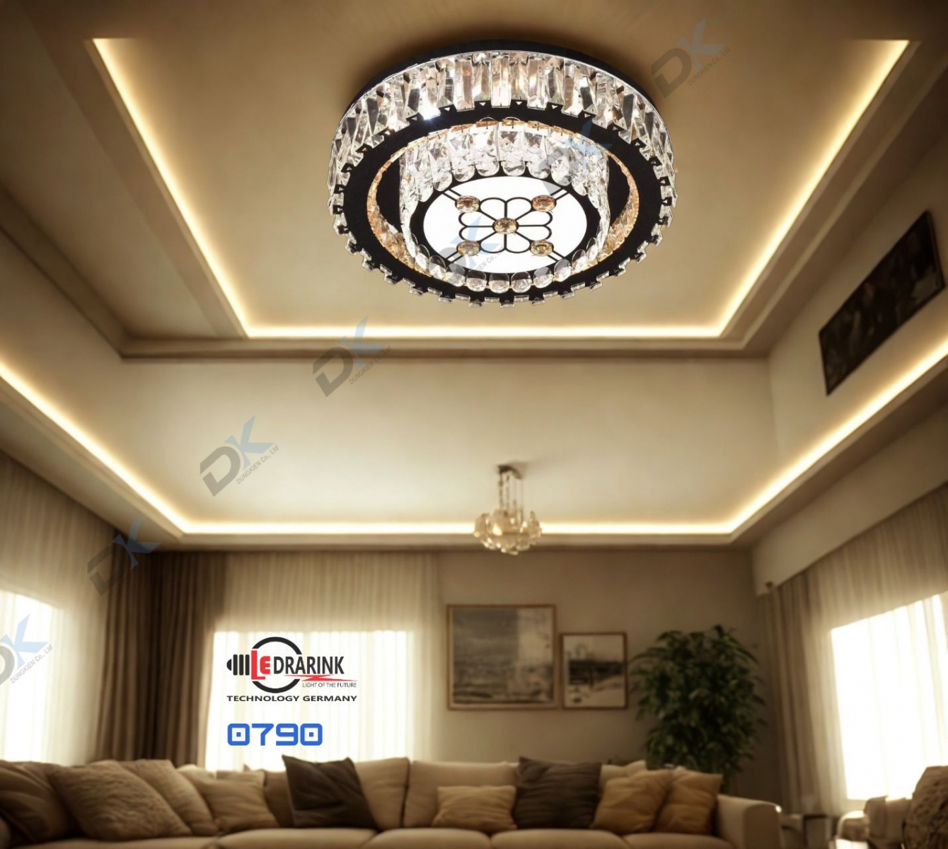       Mâm pha lê tròn 0790 phi 500 Drarink